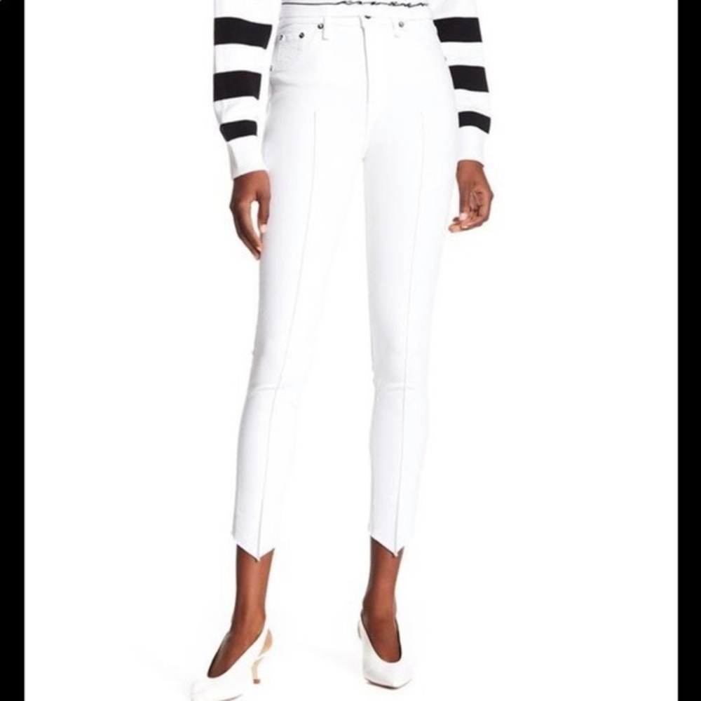 RAG & BONE “Manson” white high rise ankle skinny jeans Size 25